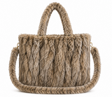 Taupe fake fur tas_