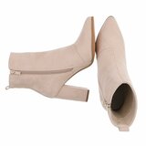 Beige suède enkellaarsje met blokhak-Ikram  TEMPORARY SOLD OUT_