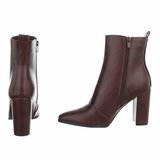 Bordeaux enkellaarsje met blokhak-Ikram_