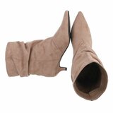 Bottines kaki en suédine à plis élégants et talon-Selise  SOLD OUT_