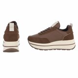 Dames sneaker bruin met plateauzool-Doha_