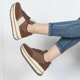 Dames sneaker bruin met plateauzool-Doha_