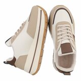 Dames sneaker kaki bruin met plateauzool-Doha_