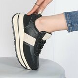 Dames sneaker zwart met plateauzool-Doha_