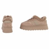 Dames sneakers taupe met warme voering en plateauzool-Celine_