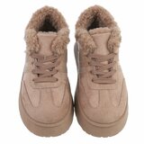 Dames sneakers taupe met warme voering en plateauzool-Celine_