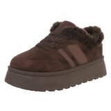 Dames sneakers donkerbruin met warme voering en plateauzool-Celine_