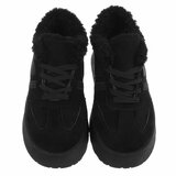 Dames sneakers zwart met warme voering en plateauzool-Celine_