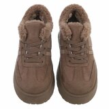 Dames sneakers mokkabruin met warme voering en plateauzool-Celine_
