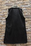 Gilet femme noir à Imprimé léopard et doublure douce_