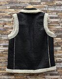 Luxe zwarte bodywarmer met teddy afwerking_