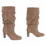 Kaki elegante laarzen met blokhak-Geraldyne_
