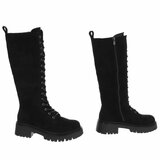 Zwarte suède hoge boots-Micheline_