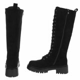 Zwarte suède hoge boots-Micheline_