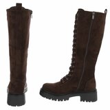 Bruine suède hoge boots-Micheline_