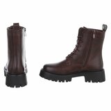 Bottines bordeaux  chunky à talon et lacets-Delicia_