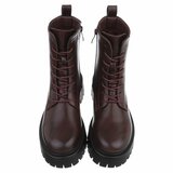 Bottines bordeaux  chunky à talon et lacets-Delicia_