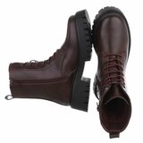 Bottines bordeaux  chunky à talon et lacets-Delicia_
