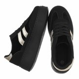 Zwarte sneakers met gouden strepen en chunky zool-Darlina_