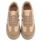 Kaki sneakers met gouden strepen en chunky zool-Darlina_