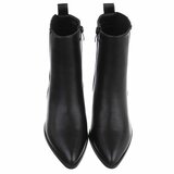 Bottines noires à talon carré-Cherita_