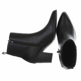 Bottines noires à talon carré-Cherita_