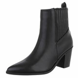 Bottines noires à talon carré-Cherita_