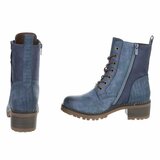 Blauwe veterboots met rits en profielzool-Yentl_