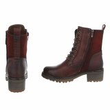 Bordeaux veterboots met rits en profielzool-Yentl_