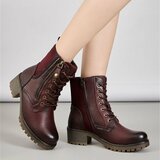 Bordeaux veterboots met rits en profielzool-Yentl_
