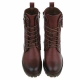 Bordeaux veterboots met rits en profielzool-Yentl_