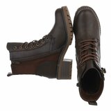 Bruine veterboots met rits en profielzool-Yentl_