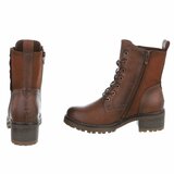 Camel veterboots met rits en profielzool-Yentl_