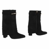 Zwarte suede laars met omslag Alora_