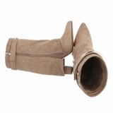 Kaki suede laars met omslag Alora_