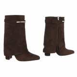 Bruine suede laars met omslag Alora_