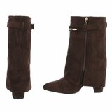 Bruine suede laars met omslag Alora_