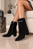 Zwarte suede laars met omslag Alora_