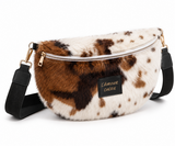 Bruine en crème faux fur schoudertas_