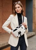 Zwart-witte faux fur schoudertas_