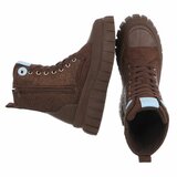 Bruine chunky veterboots met strassdetails-Irena  _