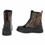 Chunky veterboots met leopard print en  strassdetails-Irena  _