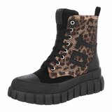 Chunky veterboots met leopard print en  strassdetails-Irena  _