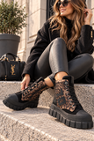 Chunky veterboots met leopard print en  strassdetails-Irena  _