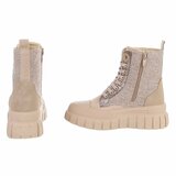 Kaki chunky veterboots met smileydetail-Ulrika_