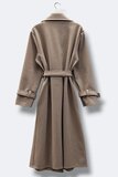 Taupe wollen jas met ceintuur – Made in Italy_