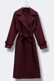 Bordeaux wollen jas met ceintuur – Made in Italy_