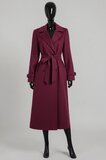 Bordeaux wollen jas met ceintuur – Made in Italy_