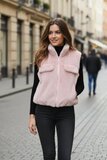 Roze bodywarmer in teddy fleece_