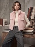 Roze bodywarmer in teddy fleece_